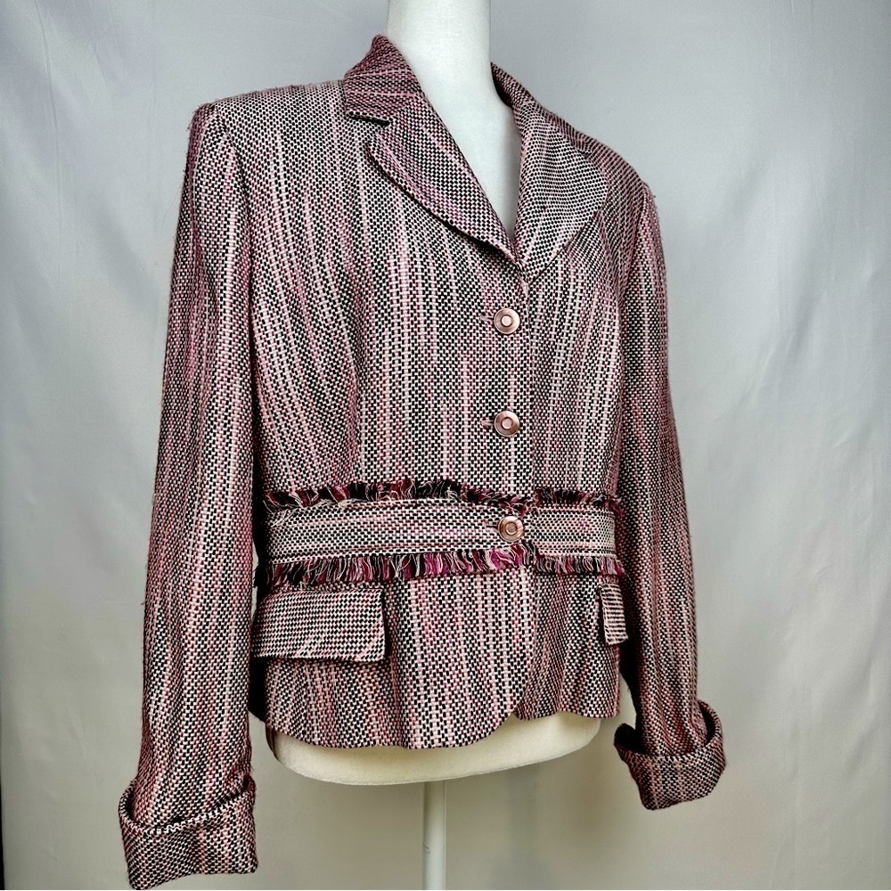 Larry Levine - Pink Tweed Jacket Size: Medium